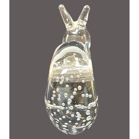 Garden Snail Escargot Paperweight Handmade Clear Art Glass Décor figurine VTG - Picture 3 of 9